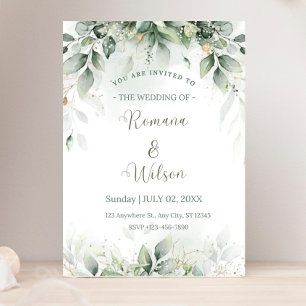 Sage Green Wedding Invitation Template, Greenery