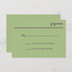 Sage Green Wedding Invite Response Card