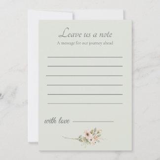 Sage Green Wedding Keepsake Insert Card