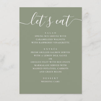 Sage Green Wedding | Minimalist Script Modern Menu