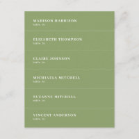Sage Green Wedding Name Place Card DIY