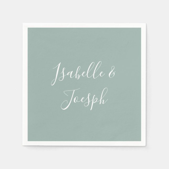 Sage Green | Wedding Napkins (Front)