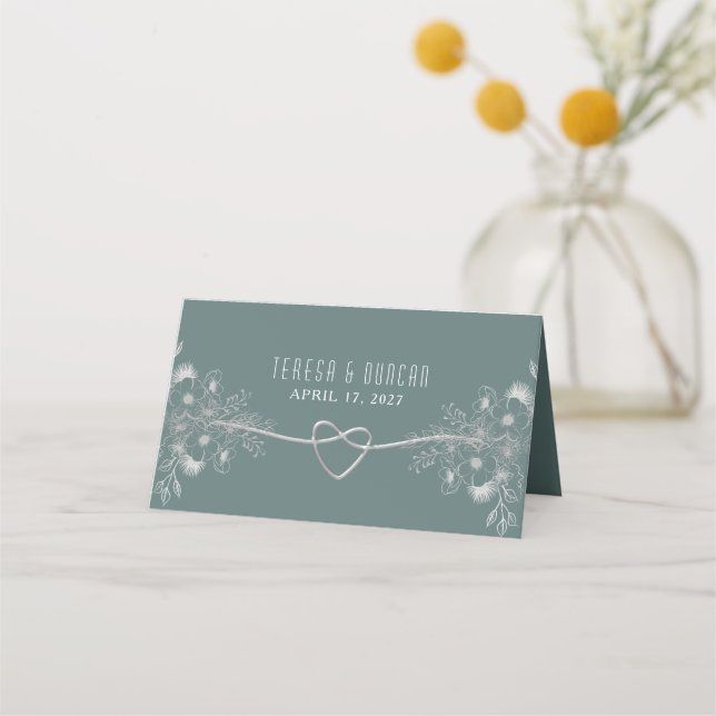 Sage Green Wedding Place Card (Back)