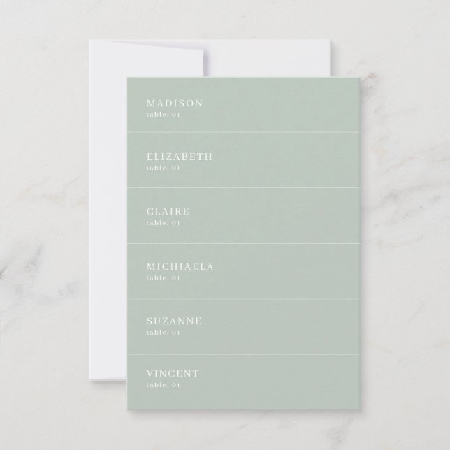 Sage Green Wedding Place Card DIY (Front)
