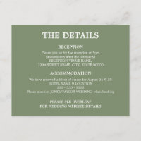 Sage Green Wedding QR Code Details Enclosure Card
