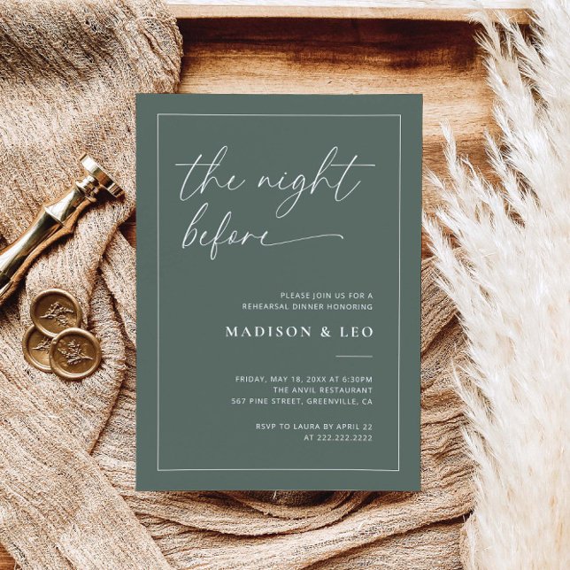 Sage Green Wedding Rehearsal Dinner Invitation (Creator Uploaded)