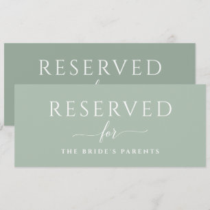 Sage Green Wedding Reserved Sign Romantic Invitation