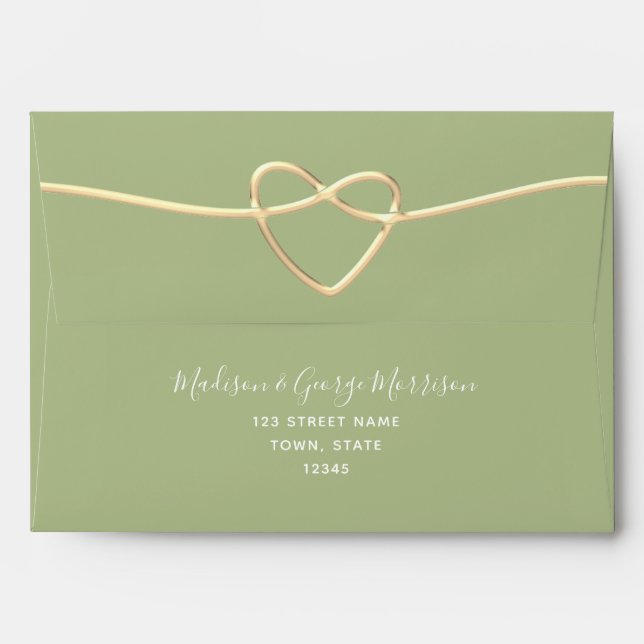 Sage Green Wedding Return Address Envelope (Back (Top Flap))