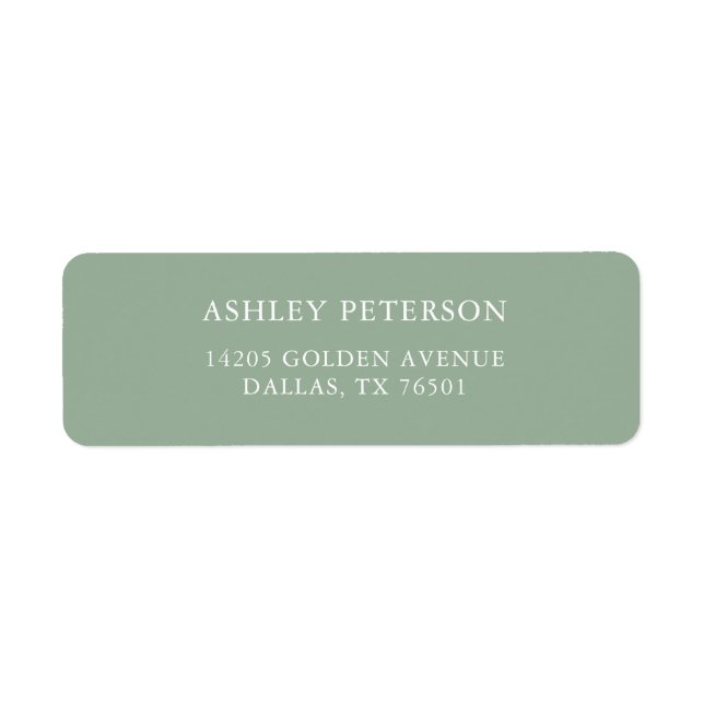 Sage Green Wedding Return Address Shipping (Front)