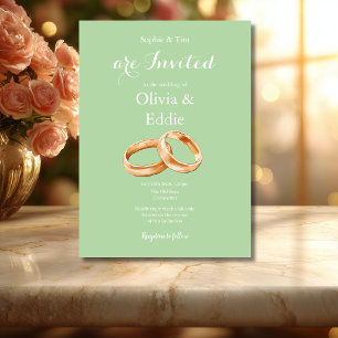 Sage Green Wedding Rings Wedding Invitation