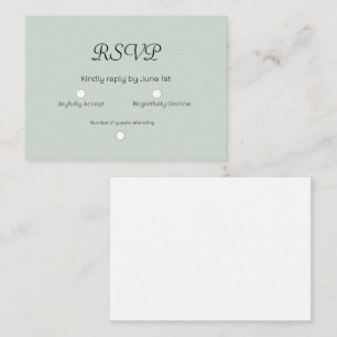 Sage Green Wedding RSVP Card