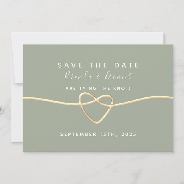 Sage Green Wedding Save The Date (Front)