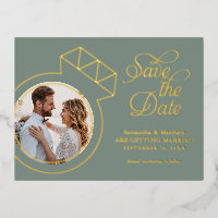Sage Green Wedding Save the Date Photo