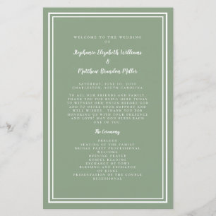 Sage Green Wedding Script Budget Ceremony Program