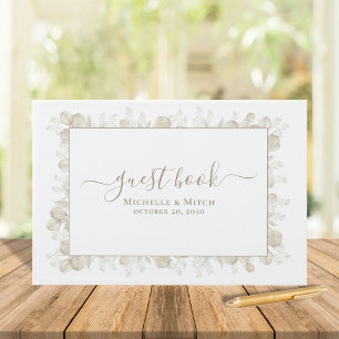 Sage Green Wedding Script Custom Guest Book