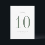 Sage Green Wedding Table Number Card<br><div class="desc">Contemporary Chic minimalist,  sage green wedding table number card. Please note that table number cards must be numbered and added to your cart individually.</div>