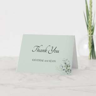 Sage Green Wedding Thank You Card