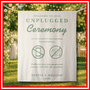 Sage Green Wedding   Unplugged Ceremony Tapestry