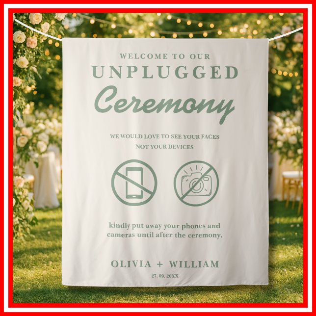 Sage Green Wedding | Unplugged Ceremony Tapestry (Creator Uploaded)