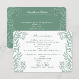 Sage Green Wedding Vintage Botanical Enclosure Card