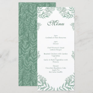 Sage Green Wedding Vintage Botanical Menu