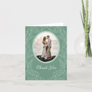 Sage Green Wedding Vintage Botanical Thank You Card