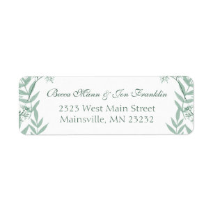 Sage Green Wedding Vintage Return Address