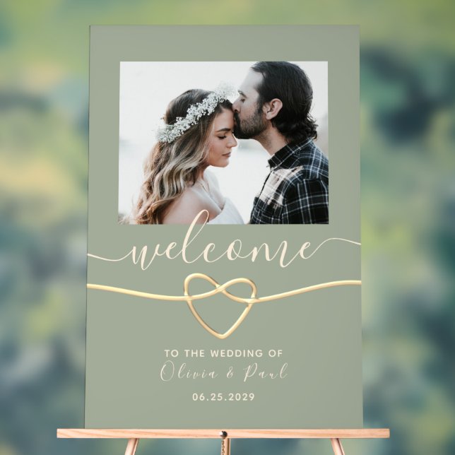 Sage Green Wedding Welcome Acrylic Sign (Neutral)