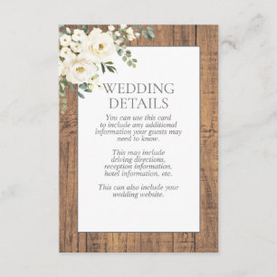 Sage Green White Floral Lace Wood Details Enclosure Card