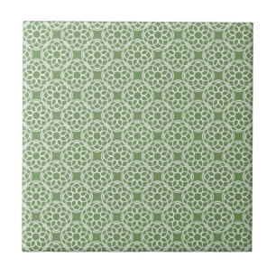 Sage Green White Geometric Seamless Pattern Tile