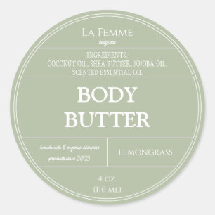 Sage Green White Minimal Cosmetic Product Label