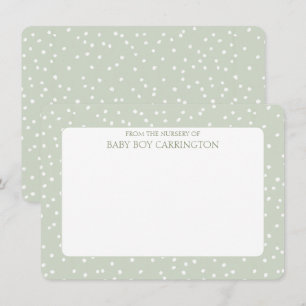Sage Green White Rustic Polka Dots Personalized Card