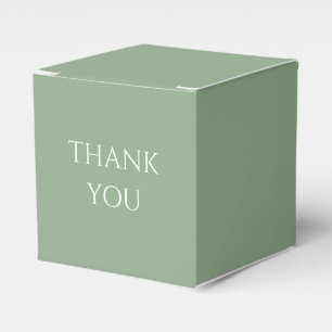 Sage Green & White Script Wedding Thank You Favour Box