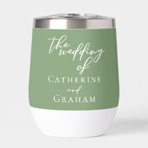 Sage Green White Typography Custom Wedding