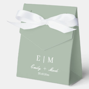 Sage Green White Wedding Favour Box Custom