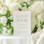 Sage Green & White Wedding Guest Book Sign Invitation<br><div class="desc">This elegant guest book sign is designed to match garden weddings, outdoor receptions, and timeless formal celebrations. The soft sage green and white palette pairs with classic typography to offer a refined yet welcoming touch to your guest table. Fully editable — you can personalise the text to fit your tone...</div>