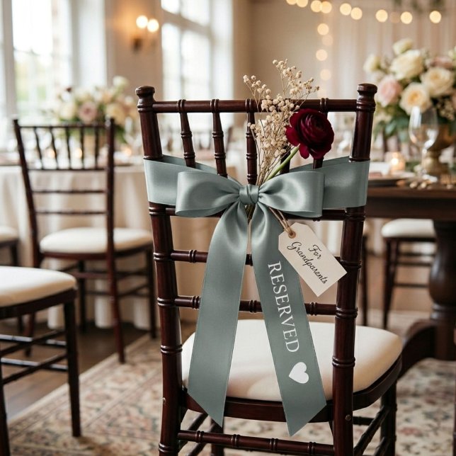 Sage Green & White wedding Reserved Satin Ribbon (Creator Uploaded)