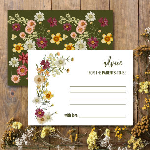 Sage Green Wildflower Advice For Parent To Be Thank You Card