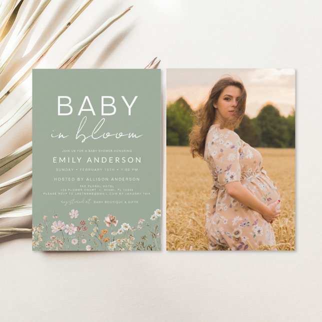 Sage Green Wildflower Baby in Bloom Baby Shower (Creator Uploaded)