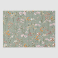 Sage Green Wildflower Boho Bloom Garden Boho