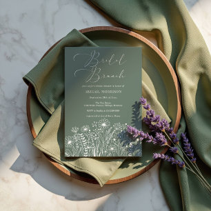 Sage Green Wildflower Boho Bridal Brunch Shower Invitation