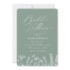 Sage Green Wildflower Bridal Shower Invitation