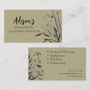 Sage Green Wildflower Business Card