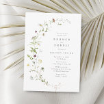 Sage Green Wildflower Rustic Boho Bridal Shower Invitation<br><div class="desc">Elegant delicate watercolor wildflowers,  set alongside your event details. Pastel palettes of soft yellow,  off white,  sage green,  dusty rose,  blush pink,  burgundy,  and botanical greenery,  simple and romantic. Great floral brunch and bubbly bridal shower invitations for modern rustic party,  boho country garden party in spring and summer.</div>