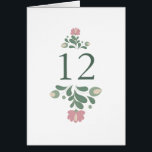 Sage Green Wildflower Wedding Table Number<br><div class="desc">Elegant sage green wildflower wedding stationery inspired by Hungarian folk floral motifs. This botanical table number design is perfect for rustic garden weddings, countryside receptions and romantic outdoor celebrations. The soft sage green palette with delicate blush pink floral accents creates a refined and timeless wedding table setting that pairs beautifully...</div>