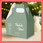 Sage Green Wildflower Wedding Thank You Favour Box<br><div class="desc">Sage Green Wildflower Wedding Thank You Favour Boxes | Rustic Botanical Floral Treat Boxes Send your guests home with a sweet token of appreciation tucked into our delightful Sage Green Wildflower Wedding Thank You Favour Boxes! These charming boxes feature delicate watercolor wildflowers and lush sage green greenery, creating a serene...</div>