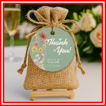 Sage Green Wildflower Wedding Thank You Favour Tags<br><div class="desc">Sage Green Wildflower Wedding Thank You Favour Tags | Rustic Botanical Floral Gift Tags Add a heartfelt, personalised touch to your wedding favours with our delightful Sage Green Wildflower Wedding Thank You Favour Tags! These exquisite tags feature delicate watercolor wildflowers and lush sage green greenery, creating a serene and sophisticated...</div>