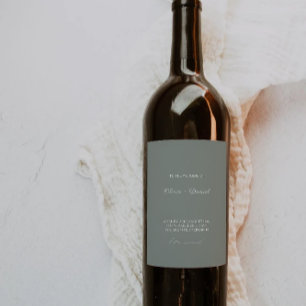 Sage Green wine bottle label Template