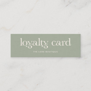 Sage Green with Luxe Cream Typography Loyalty Card