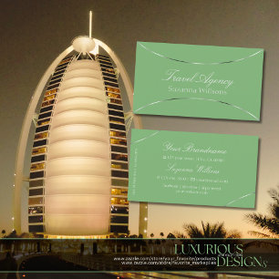 Sage Green with Shimmery Silver Decor Chic Simply Business Card